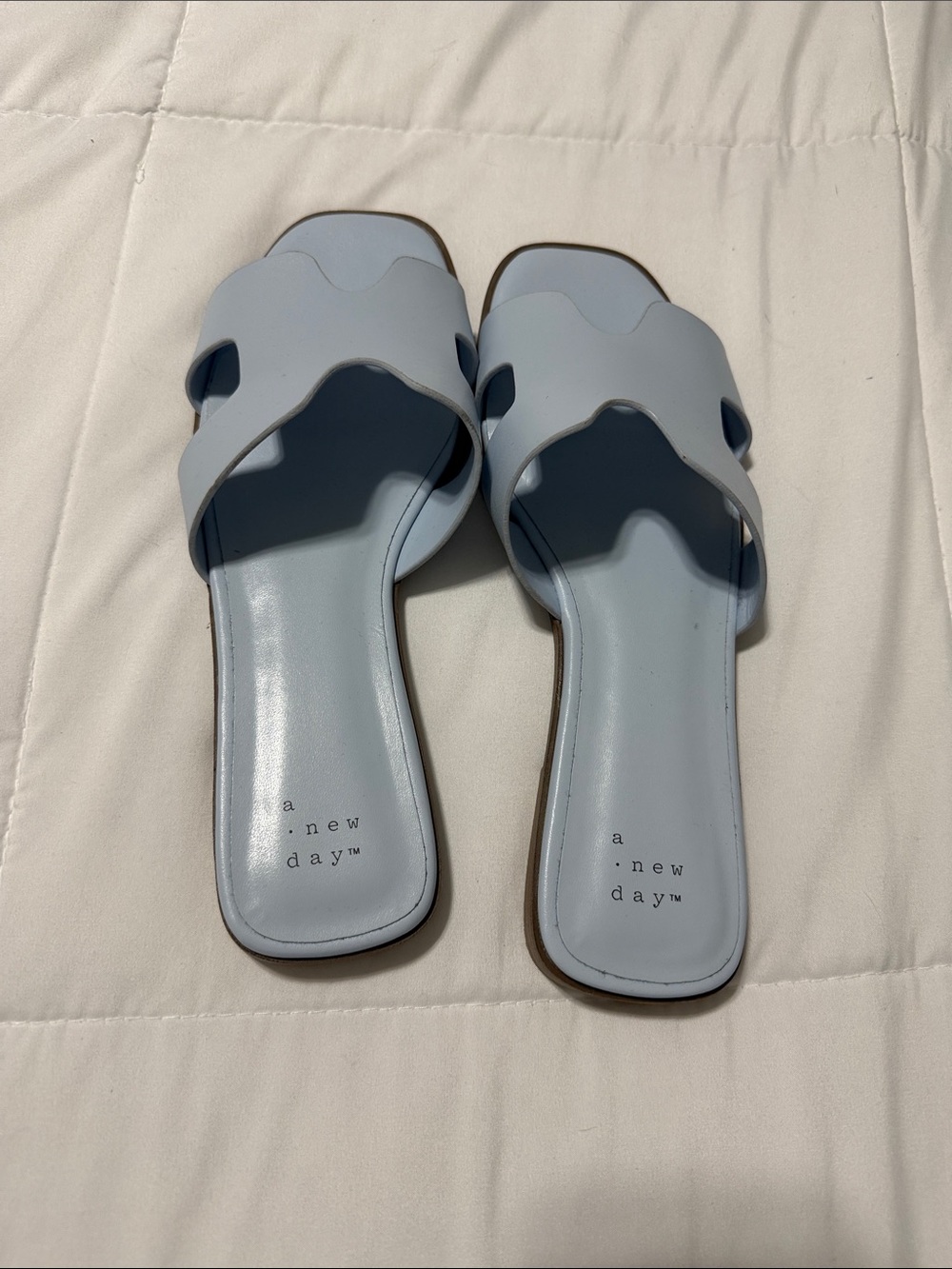 a new day Powder Blue Slide Sandals - Women's Open-Toe Casual Slides NWOT - Picture 3 of 6